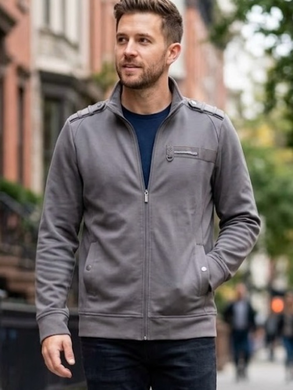 Mexx Grey Full Zip Track Jacket Moto Military Utilitycore Quite Luxury Gorpcore